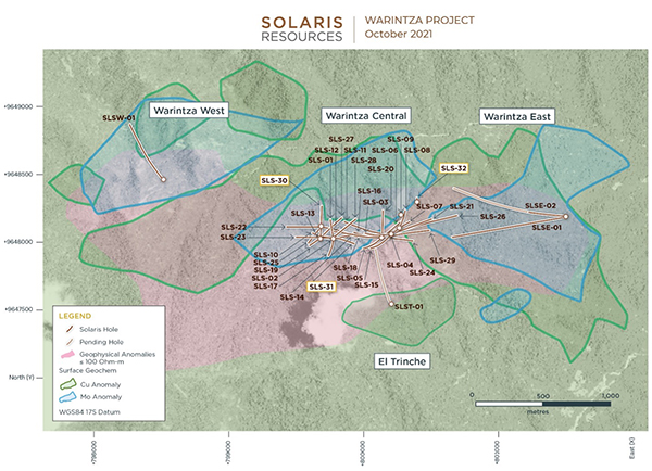 Figure 2 - Plan View of Warintza Drilling Released to Date