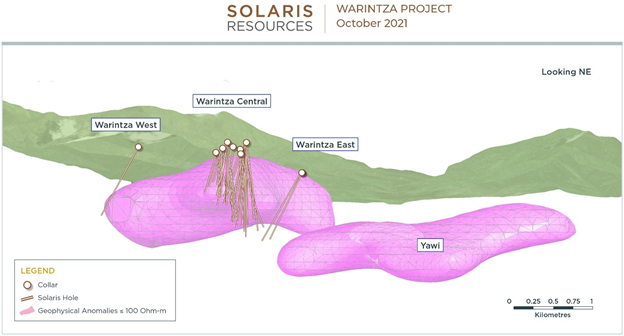 Figure 3 – Long Section of 3D Geophysics Looking Northeast